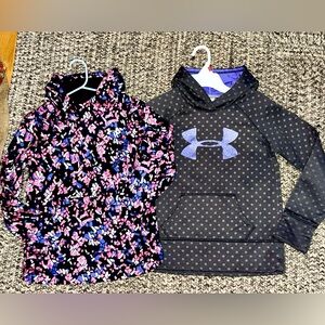 2 Under Armour girls hoodies size youth medium